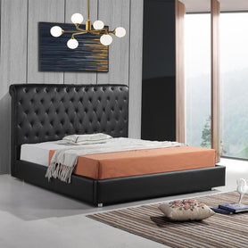 Empire Chesterfield Leather Bed Black