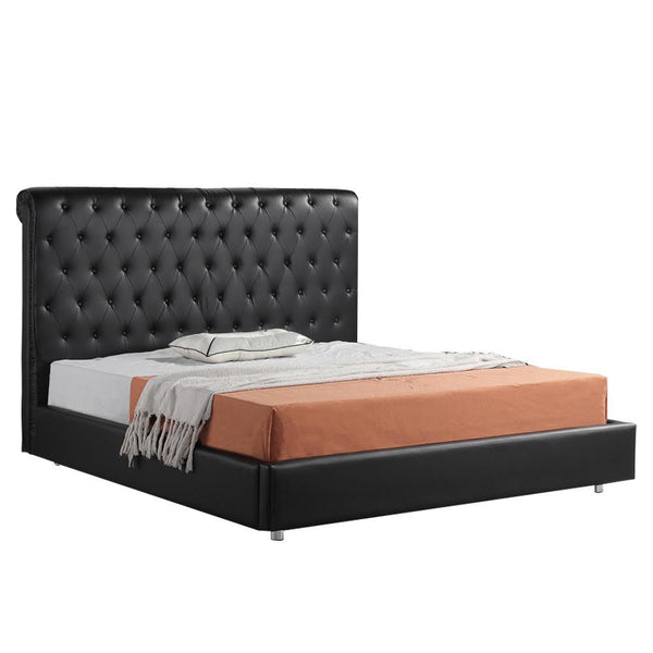 Empire Chesterfield Leather Bed Black